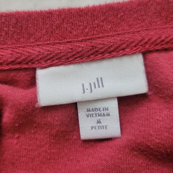 J. Jill	Size MP Terry Cloth Light Red Sheath Dress with Pockets Short Sleeve - Picture 8 of 10